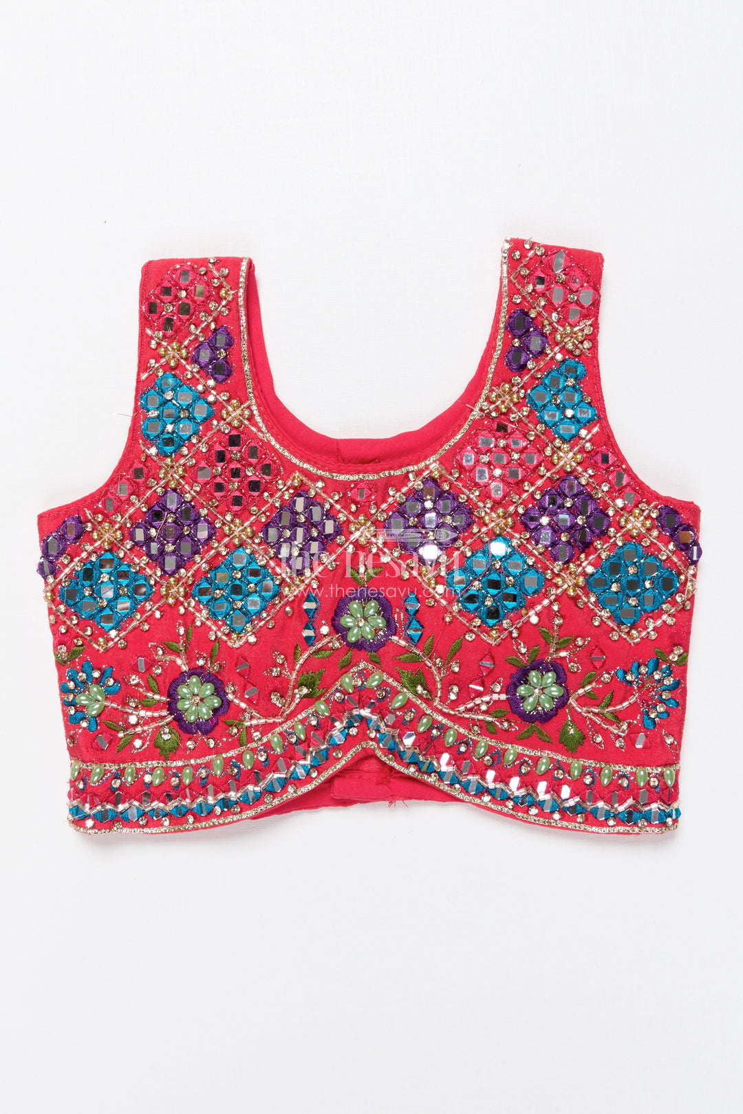 The Nesavu Girls Lehenga Choli Girls Lehenga Choli for Festive Functions and Family Weddings Nesavu Nesavu girls lehenga choli viscose silk designer yoke perfect weddings festive occasions