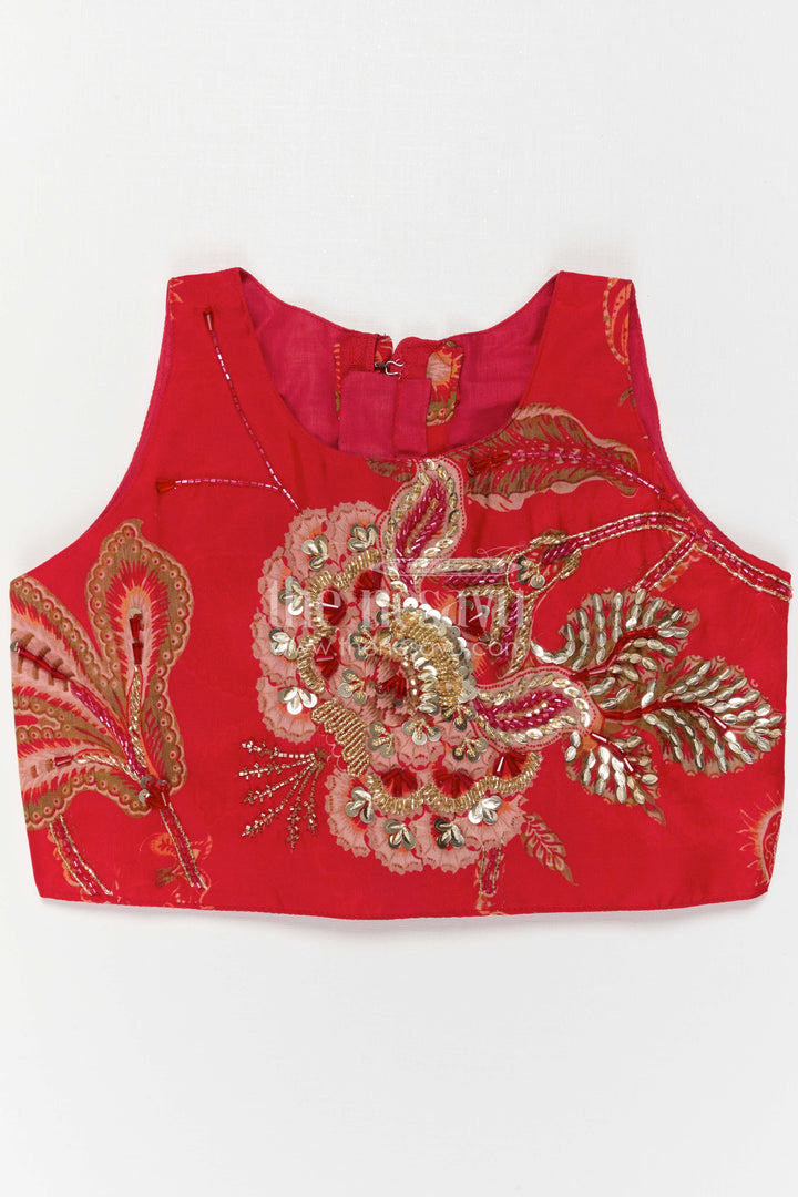 The Nesavu Girls Lehenga Choli Girls Lehenga Choli for Festive Functions and Wedding Events Nesavu Nesavu Girls Lehenga Choli For Festive Functions And Wedding Events With Digital Print And Flared Design