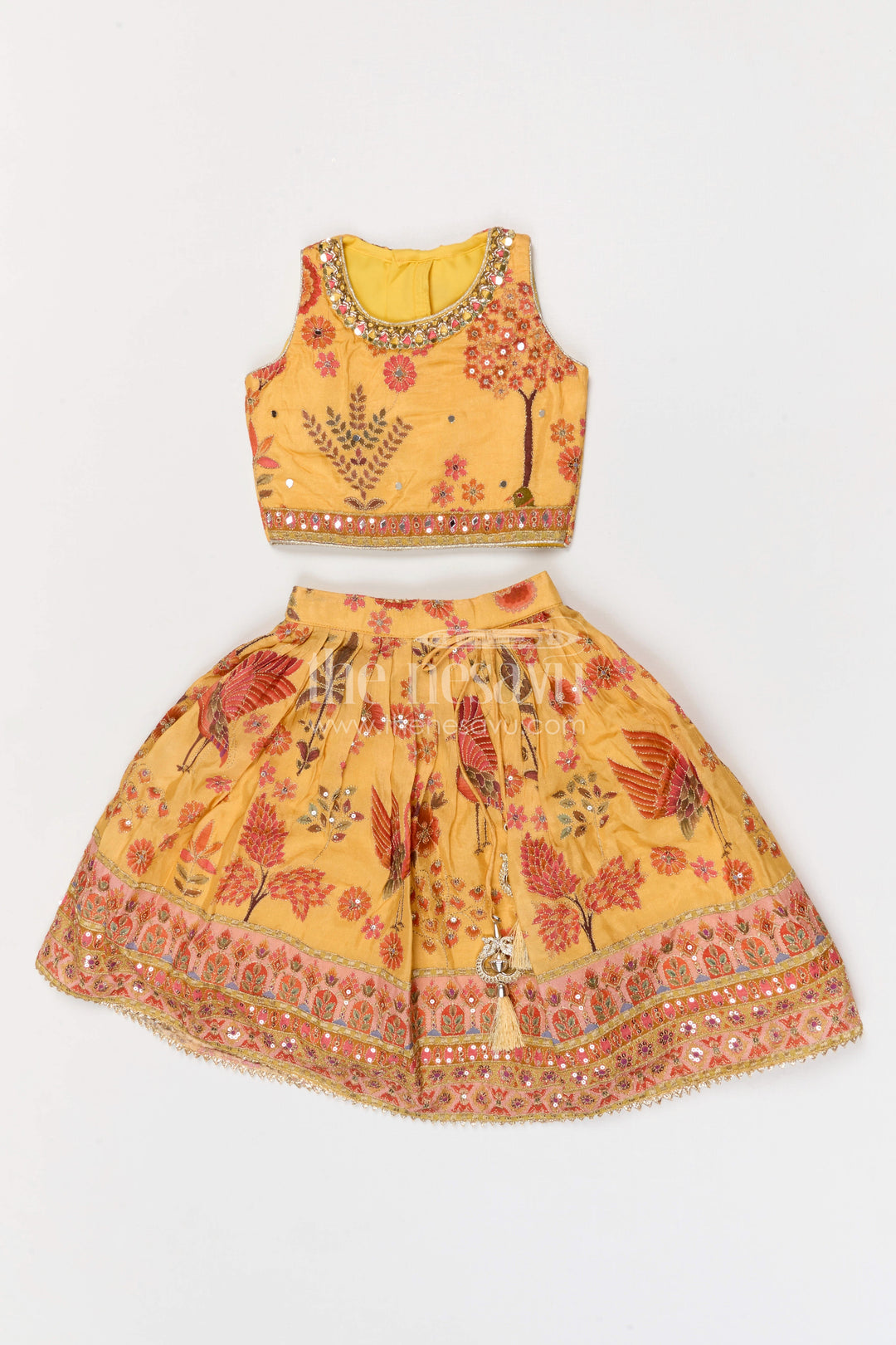 The Nesavu Girls Lehenga Choli Girls Lehenga Choli for Festive Occasions and Family Celebrations Nesavu Nesavu girls viscose silk printed lehenga choli for festive occasions weddings and family celebrations