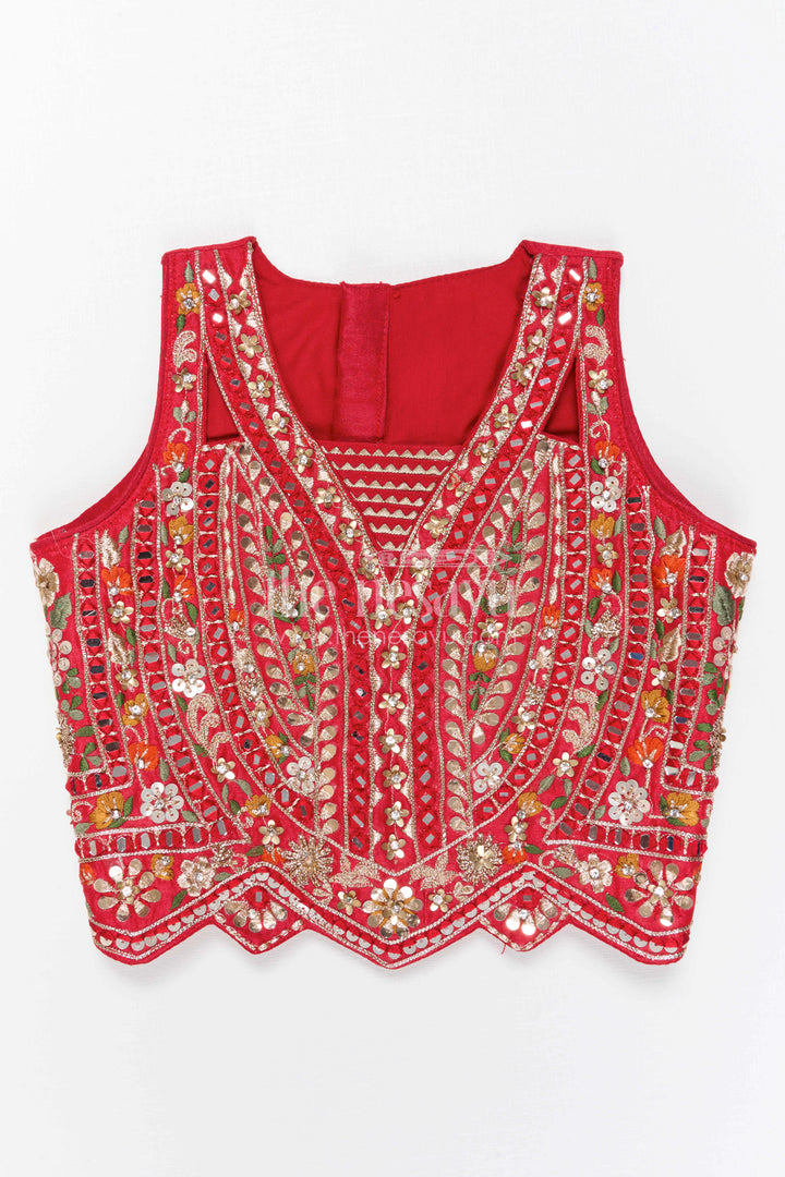 The Nesavu Girls Lehenga Choli Girls Lehenga Choli for Festive Wear and Traditional Occasions Nesavu Nesavu Girls Lehenga Choli Georgette With Designer Embroidery Yoke For Festive And Traditional Wear