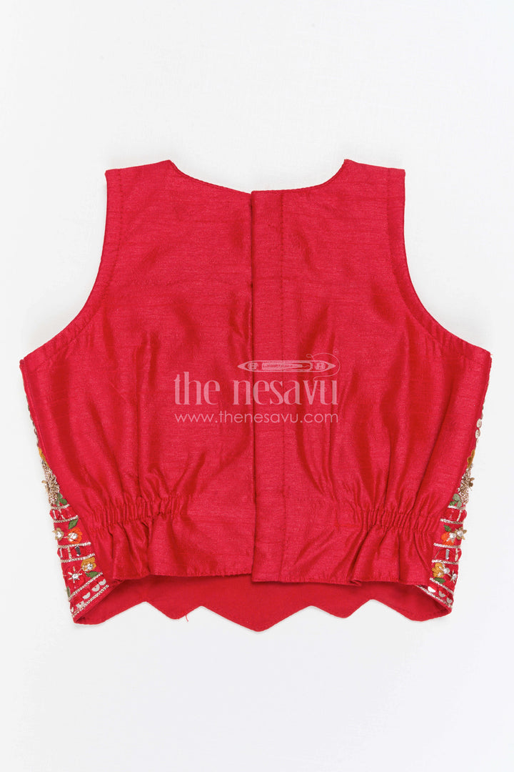 The Nesavu Girls Lehenga Choli Girls Lehenga Choli for Festive Wear and Traditional Occasions Nesavu Nesavu Girls Lehenga Choli Georgette With Designer Embroidery Yoke For Festive And Traditional Wear