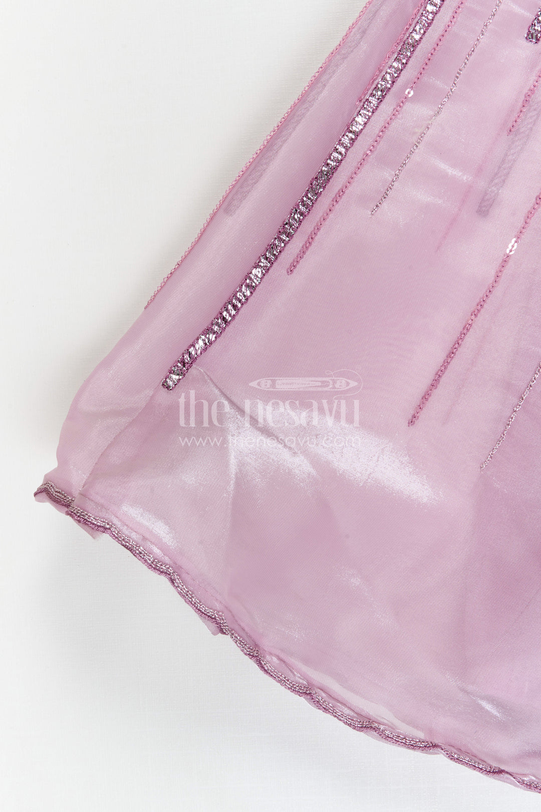 The Nesavu Girls Lehenga Choli Girls Lehenga Choli for Temple Visits and Festive Celebrations Nesavu Nesavu Girls Lehenga Choli For Weddings And Festive Celebrations With Designer Embroidery And Organza Flare