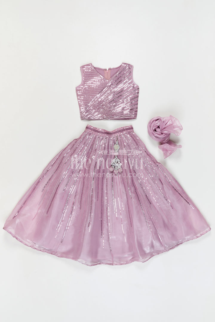 The Nesavu Girls Lehenga Choli Girls Lehenga Choli for Temple Visits and Festive Celebrations Nesavu Nesavu Girls Lehenga Choli For Weddings And Festive Celebrations With Designer Embroidery And Organza Flare