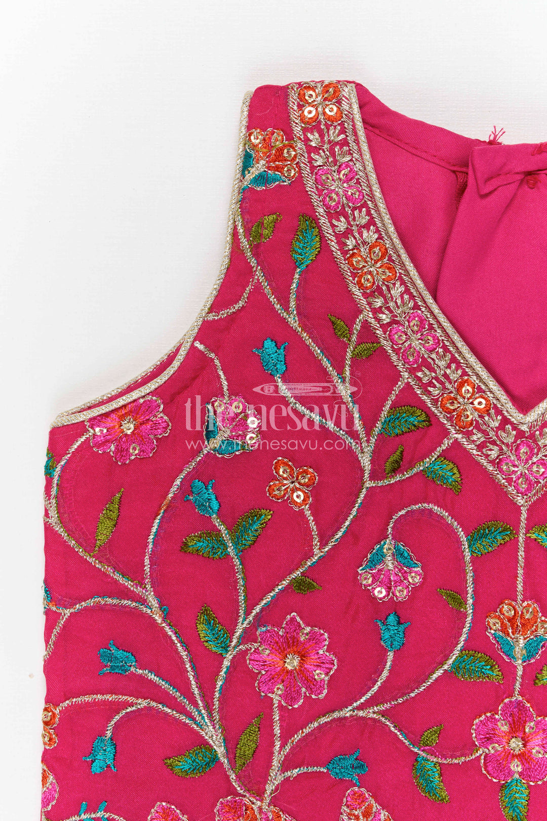 The Nesavu Girls Lehenga Choli Girls Lehenga Choli for Wedding Celebrations and Festive Occasions Nesavu Nesavu Girls Viscose Silk Lehenga Choli With Designer Embroidery For Weddings And Festive Celebrations