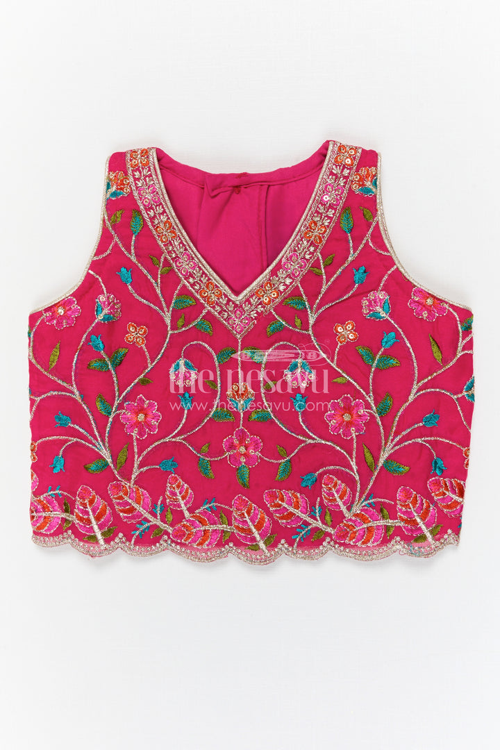 The Nesavu Girls Lehenga Choli Girls Lehenga Choli for Wedding Celebrations and Festive Occasions Nesavu Nesavu Girls Viscose Silk Lehenga Choli With Designer Embroidery For Weddings And Festive Celebrations