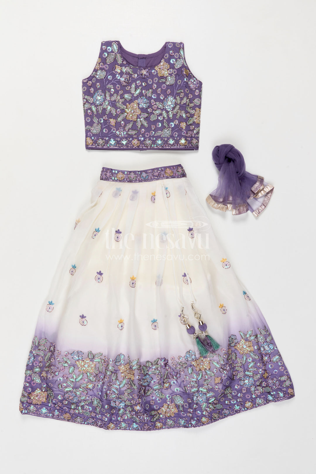 The Nesavu Girls Lehenga Choli Girls Lehenga Choli for Weddings and Festive Celebrationals Nesavu Nesavu Girls Lehenga Choli For Weddings And Festive Occasions With Georgette Fabric And Embroidered Yoke