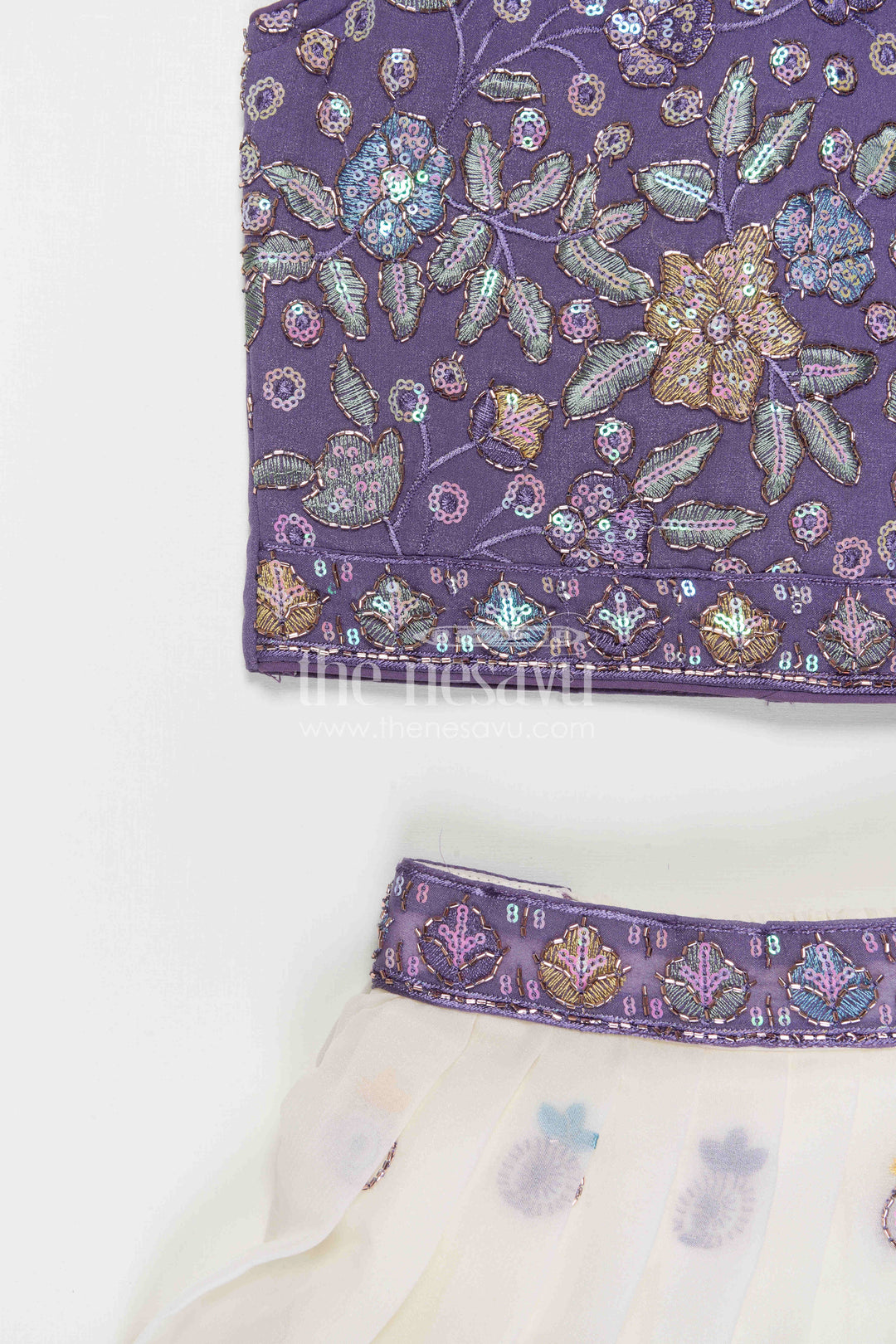 The Nesavu Girls Lehenga Choli Girls Lehenga Choli for Weddings and Festive Celebrationals Nesavu Nesavu Girls Lehenga Choli For Weddings And Festive Occasions With Georgette Fabric And Embroidered Yoke