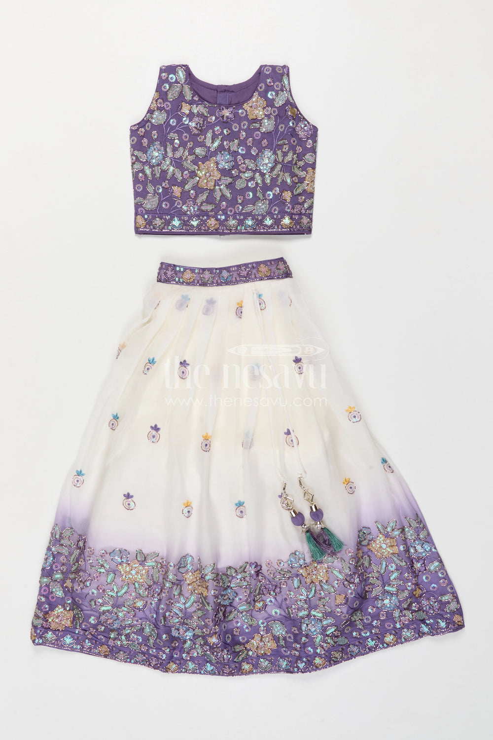 The Nesavu Girls Lehenga Choli Girls Lehenga Choli for Weddings and Festive Celebrationals Nesavu Nesavu Girls Lehenga Choli For Weddings And Festive Occasions With Georgette Fabric And Embroidered Yoke