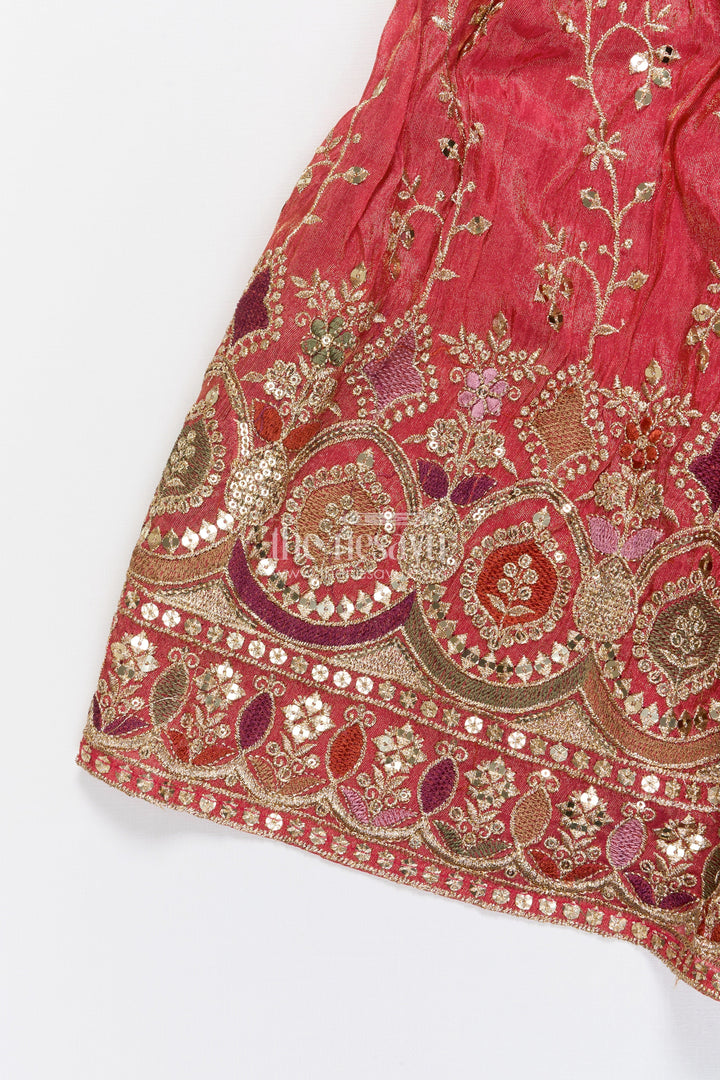 The Nesavu Girls Lehenga Choli Girls Lehenga Choli for Weddings and Festive Celebrations Nesavu Nesavu designer lehenga choli girls mirror embroidery weddings festive occasions