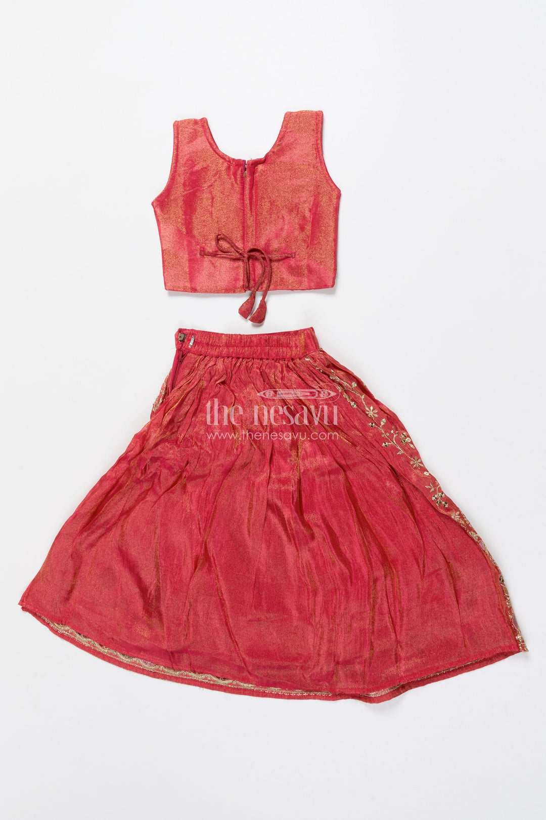 The Nesavu Girls Lehenga Choli Girls Lehenga Choli for Weddings and Festive Celebrations Nesavu Nesavu designer lehenga choli girls mirror embroidery weddings festive occasions