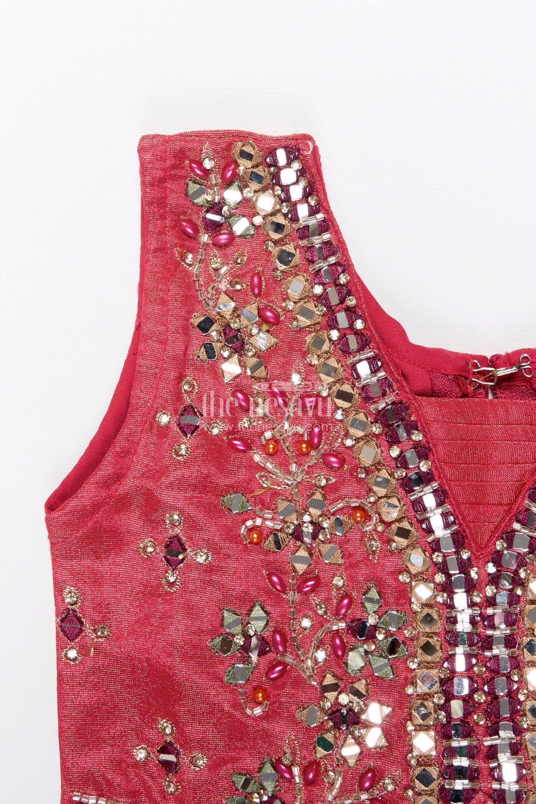 The Nesavu Girls Lehenga Choli Girls Lehenga Choli for Weddings and Festive Celebrations Nesavu Nesavu designer lehenga choli girls mirror embroidery weddings festive occasions