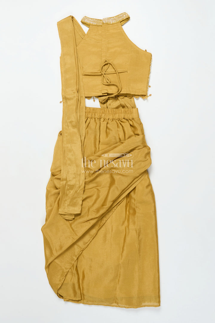 The Nesavu Girls Lehenga Choli Girls Lehenga Choli for Weddings and Festive Events Nesavu Nesavu girls lehenga choli muslin silk embroidery weddings festive occasions