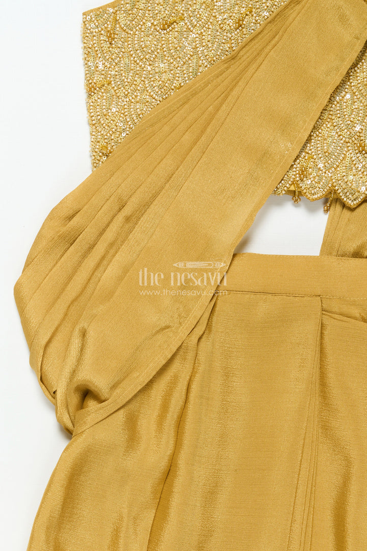 The Nesavu Girls Lehenga Choli Girls Lehenga Choli for Weddings and Festive Events Nesavu Nesavu girls lehenga choli muslin silk embroidery weddings festive occasions