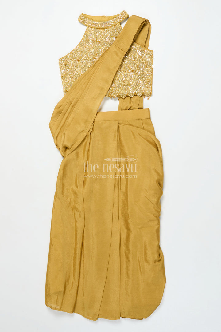 The Nesavu Girls Lehenga Choli Girls Lehenga Choli for Weddings and Festive Events Nesavu Nesavu girls lehenga choli muslin silk embroidery weddings festive occasions