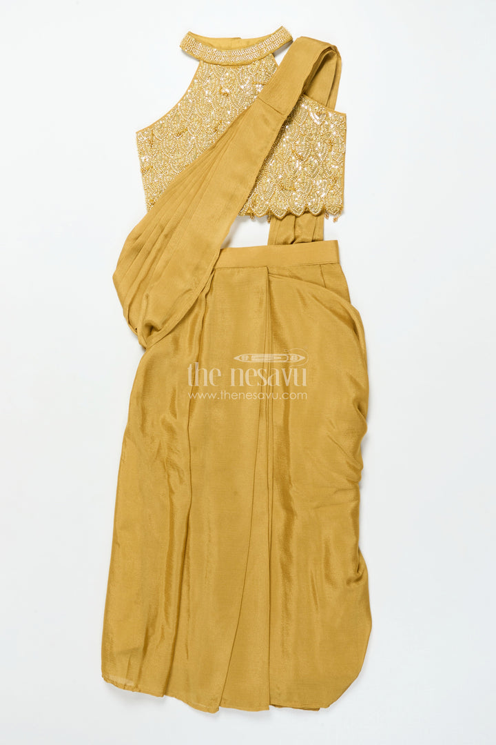 The Nesavu Girls Lehenga Choli Girls Lehenga Choli for Weddings and Festive Events Nesavu Nesavu girls lehenga choli muslin silk embroidery weddings festive occasions