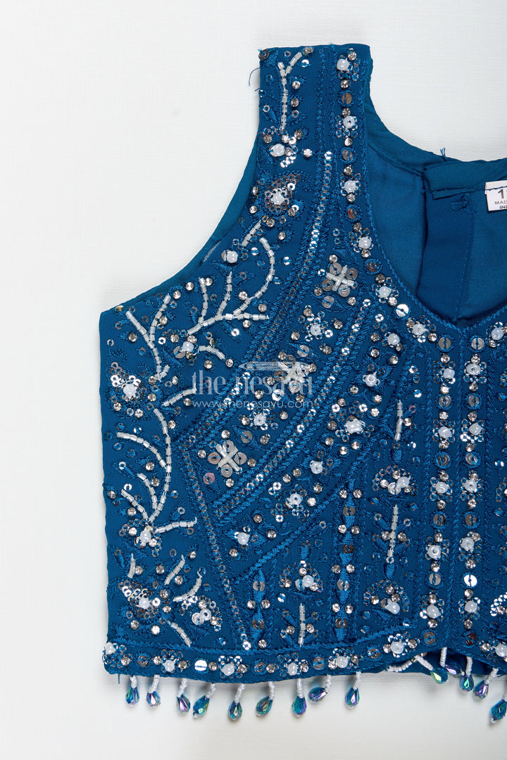 The Nesavu Girls Lehenga Choli Girls Lehenga Choli for Weddings and Festive Family Events Nesavu Nesavu Girls Lehenga Choli Wedding Wear Embroidered Georgette Festive Outfit Kids