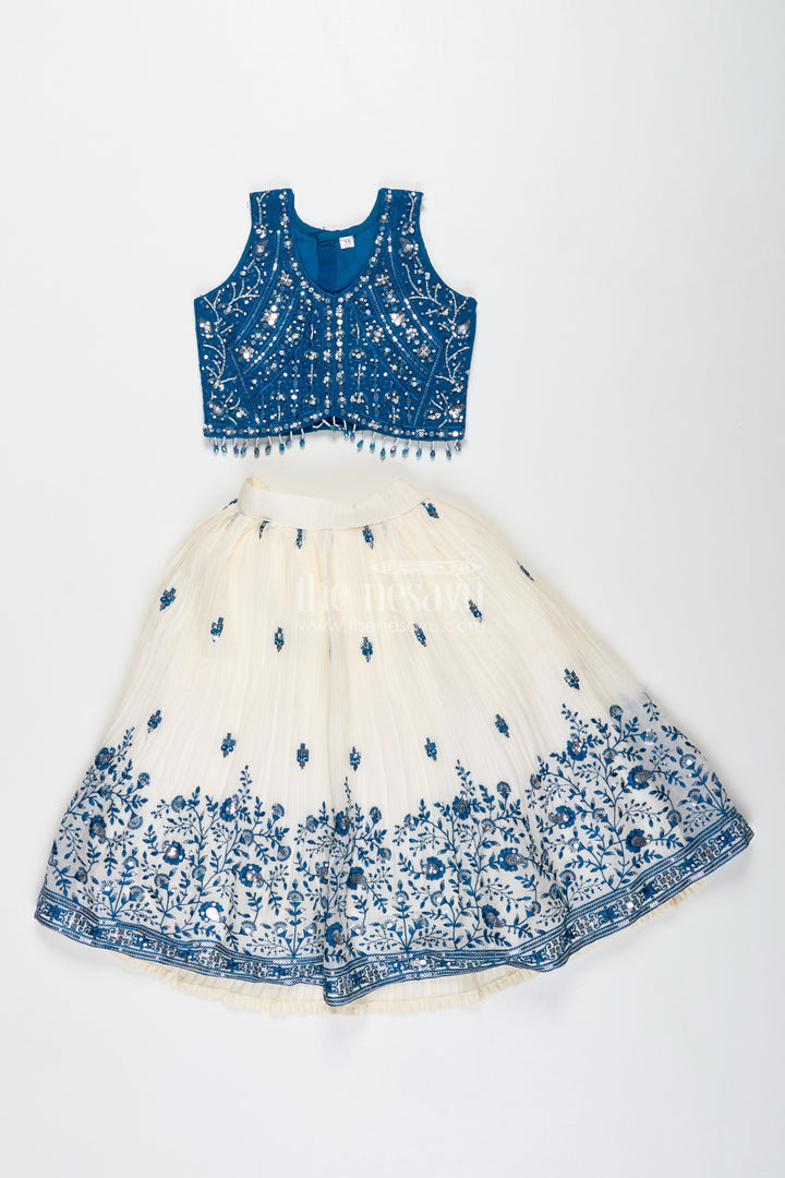 The Nesavu Girls Lehenga Choli Girls Lehenga Choli for Weddings and Festive Family Events Nesavu Nesavu Girls Lehenga Choli Wedding Wear Embroidered Georgette Festive Outfit Kids