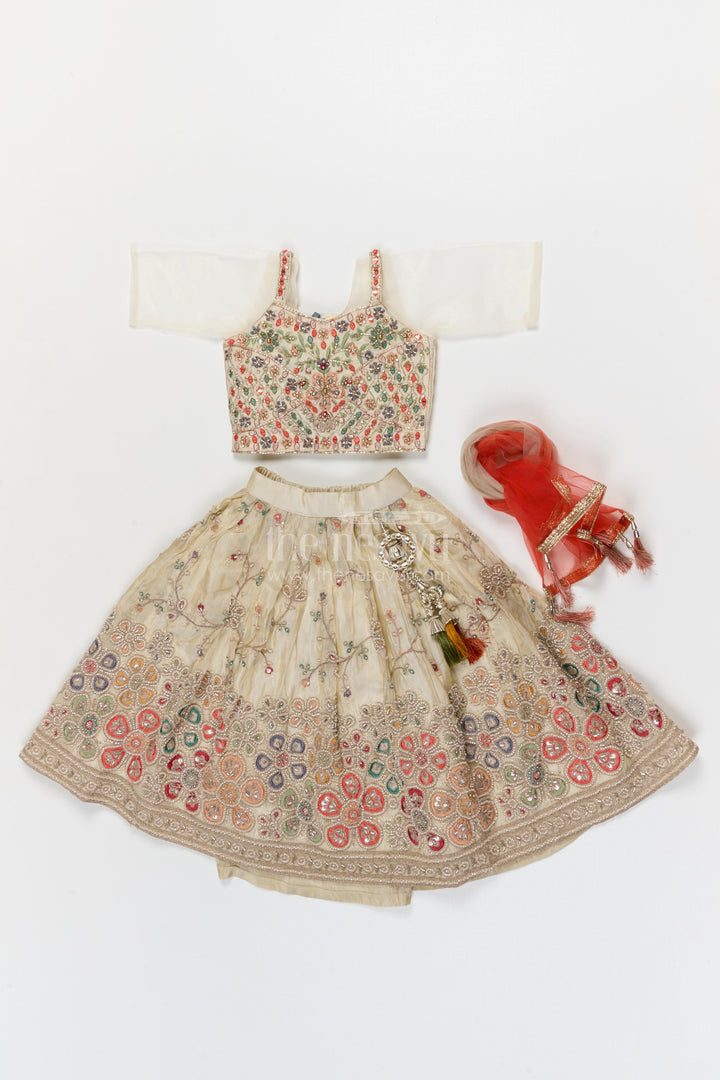 The Nesavu Girls Lehenga Choli Girls Lehenga Choli for Weddings and Festive Occasions Nesavu Nesavu girls lehenga choli for weddings and festive occasions with designer embroidery