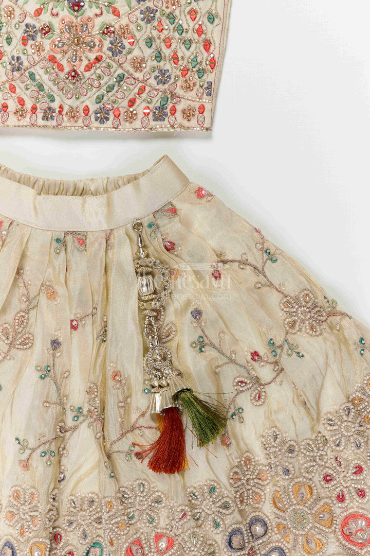 The Nesavu Girls Lehenga Choli Girls Lehenga Choli for Weddings and Festive Occasions Nesavu Nesavu girls lehenga choli for weddings and festive occasions with designer embroidery