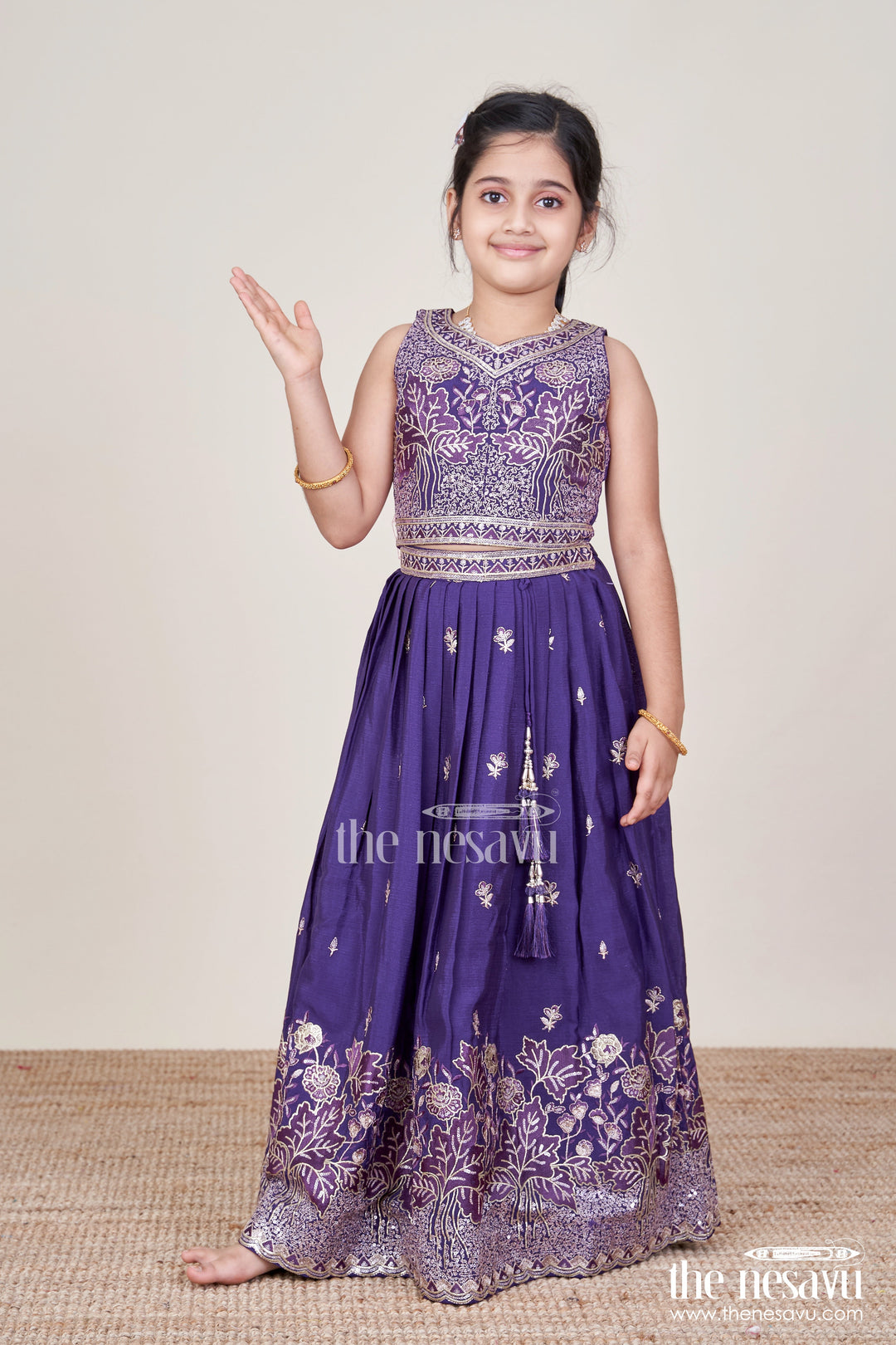 The Nesavu Girls Lehenga Choli Girls Lehenga Choli for Weddings and Festive Photoshoots Nesavu Nesavu girls lehenga choli viscose silk embroidery perfect weddings traditional functions
