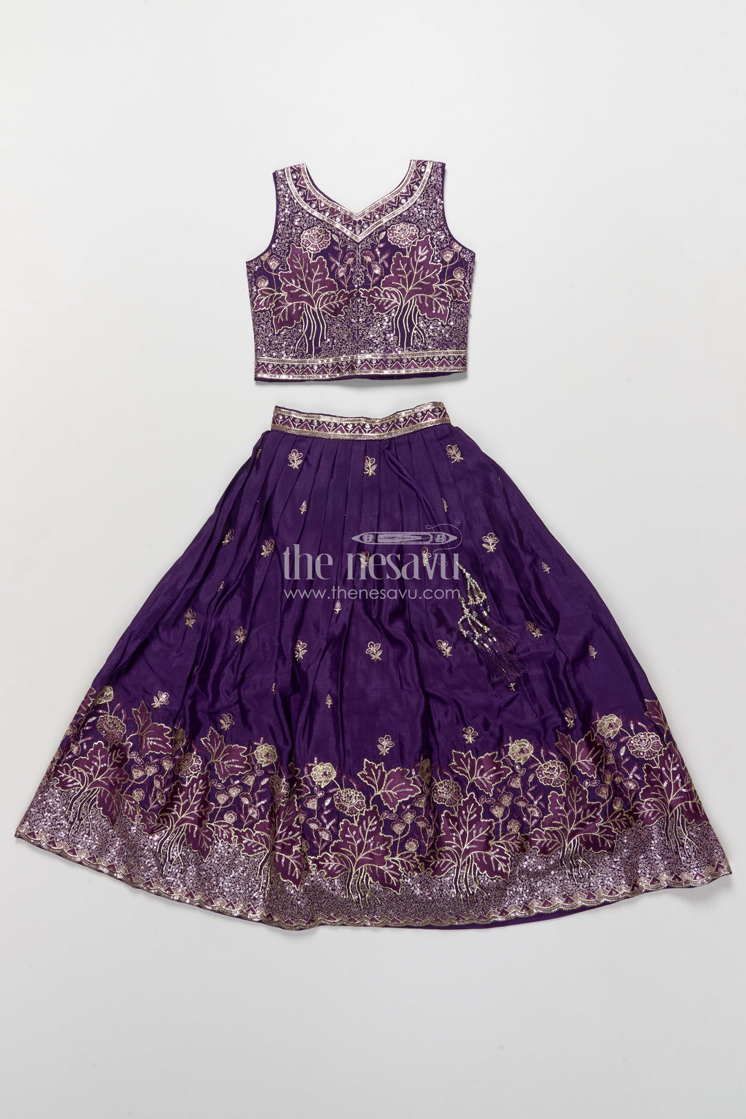 The Nesavu Girls Lehenga Choli Girls Lehenga Choli for Weddings and Festive Photoshoots Nesavu Nesavu girls lehenga choli viscose silk embroidery perfect weddings traditional functions