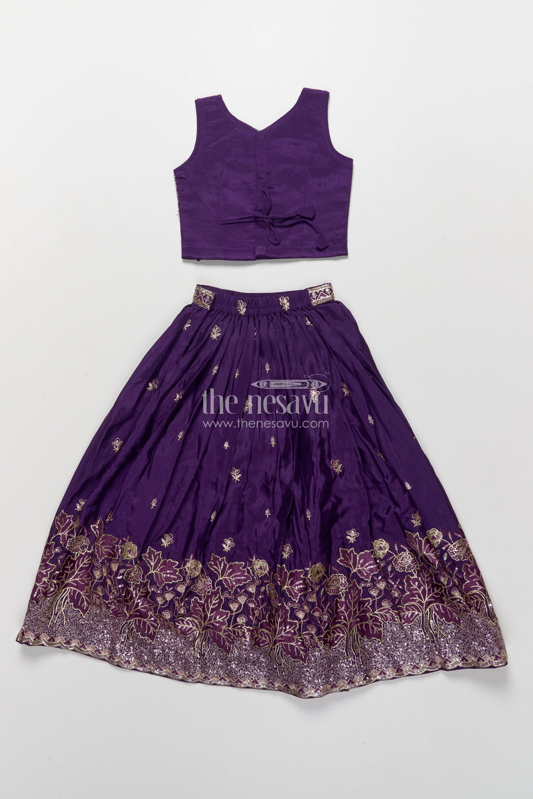 The Nesavu Girls Lehenga Choli Girls Lehenga Choli for Weddings and Festive Photoshoots Nesavu Nesavu girls lehenga choli viscose silk embroidery perfect weddings traditional functions