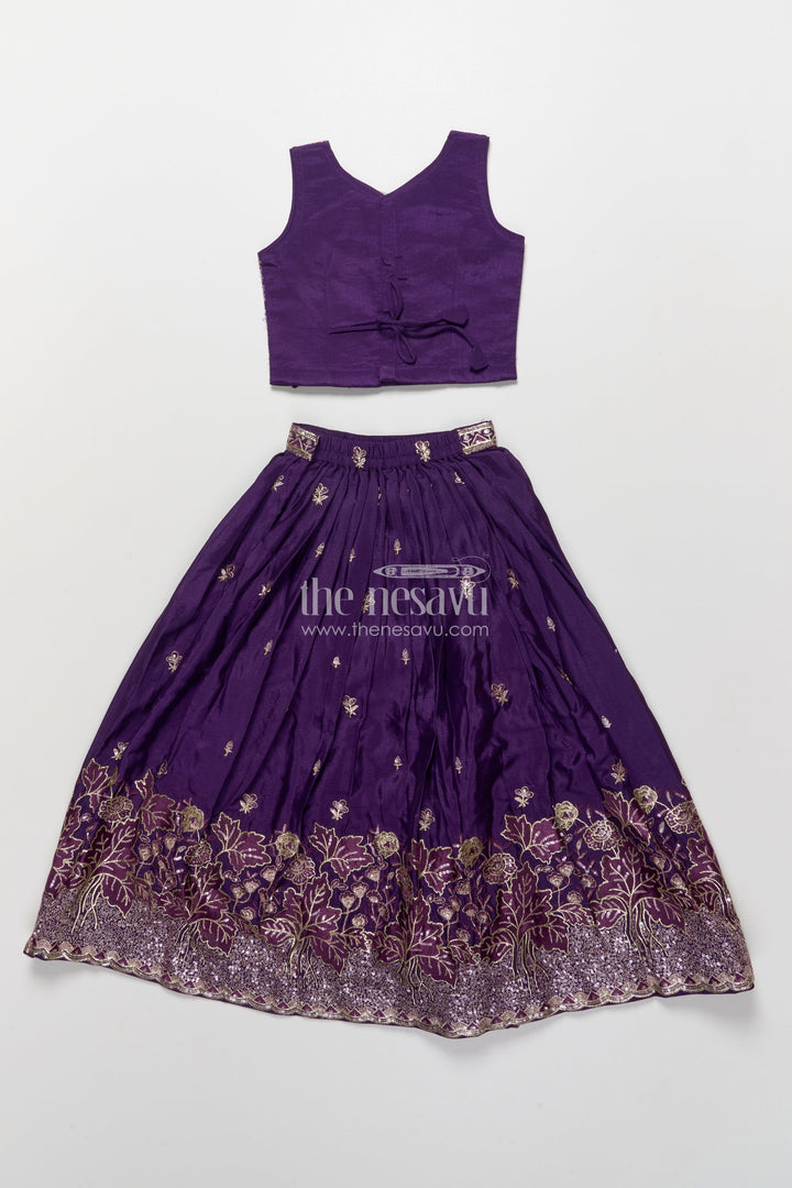 The Nesavu Girls Lehenga Choli Girls Lehenga Choli for Weddings and Festive Photoshoots Nesavu Nesavu girls lehenga choli viscose silk embroidery perfect weddings traditional functions