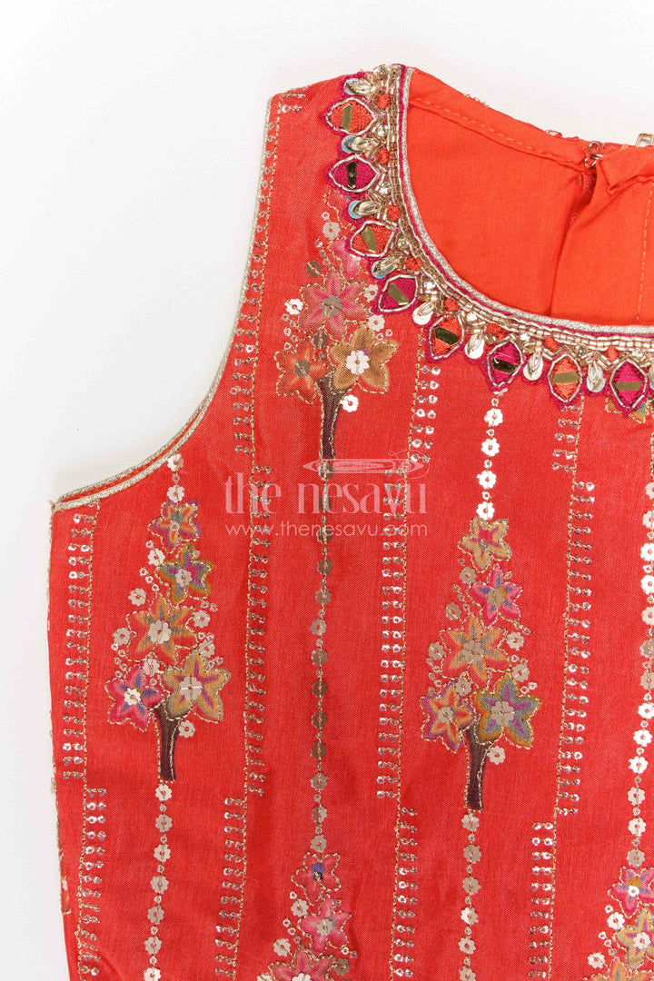 The Nesavu Girls Lehenga Choli Girls Lehenga Choli for Weddings and Grand Festive Occasions Nesavu Nesavu girls viscose silk lehenga choli with designer sequence embroidery for weddings and celebrations