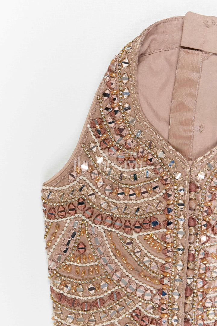 The Nesavu Girls Lehenga Choli Girls Lehenga Choli for Weddings and Temple Functions Nesavu Nesavu Girls Lehenga Choli Glaze Organza With Designer Embroidery Yoke For Weddings Festive Outfit