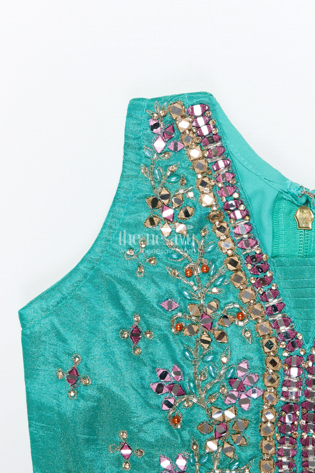 The Nesavu Girls Lehenga Choli Girls Lehenga Choli for Weddings and Traditional Celebrations Nesavu Nesavu lehenga choli set girls mirror embroidery weddings festive functions