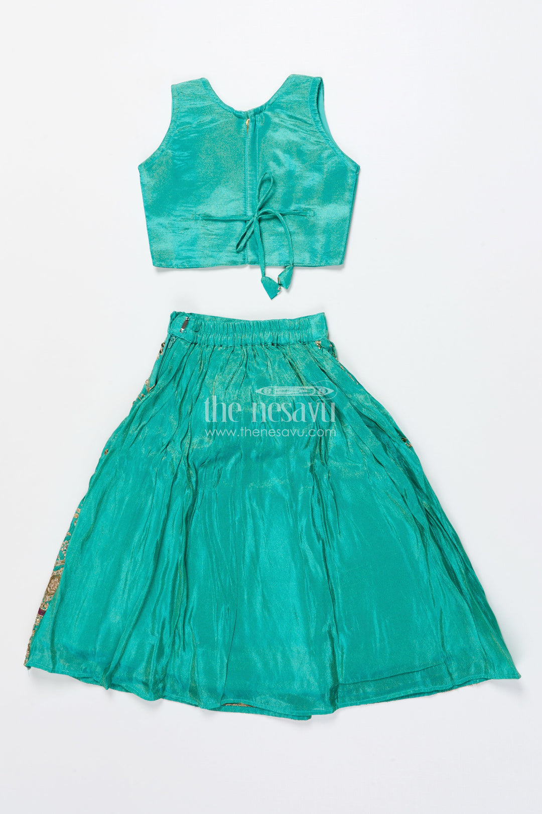 The Nesavu Girls Lehenga Choli Girls Lehenga Choli for Weddings and Traditional Celebrations Nesavu Nesavu lehenga choli set girls mirror embroidery weddings festive functions