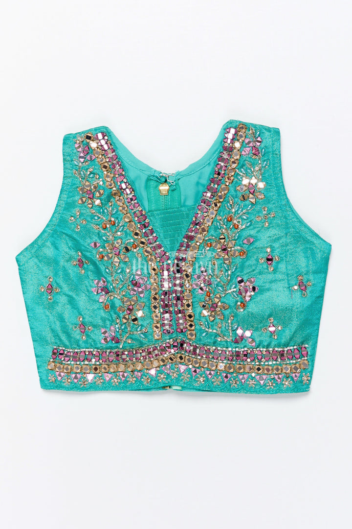 The Nesavu Girls Lehenga Choli Girls Lehenga Choli for Weddings and Traditional Celebrations Nesavu Nesavu lehenga choli set girls mirror embroidery weddings festive functions