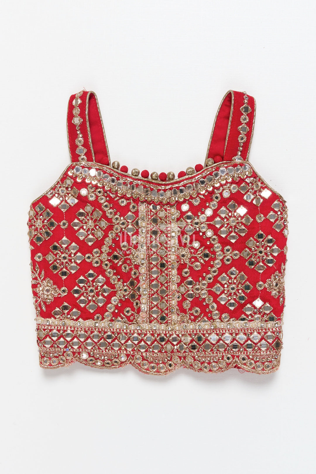 The Nesavu Girls Lehenga Choli Girls Lehenga Choli for Weddings and Traditional Festivities Nesavu Nesavu festive girls lehenga choli mirror embroidery weddings traditional events