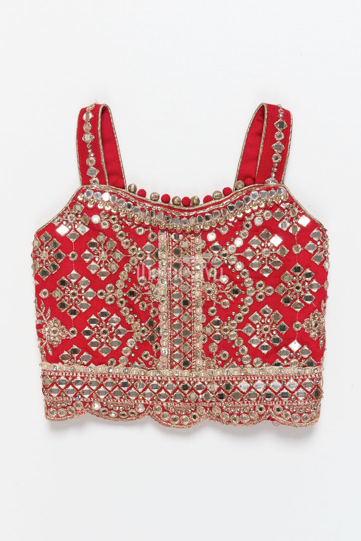 The Nesavu Girls Lehenga Choli Girls Lehenga Choli for Weddings and Traditional Festivities Nesavu Nesavu festive girls lehenga choli mirror embroidery weddings traditional events