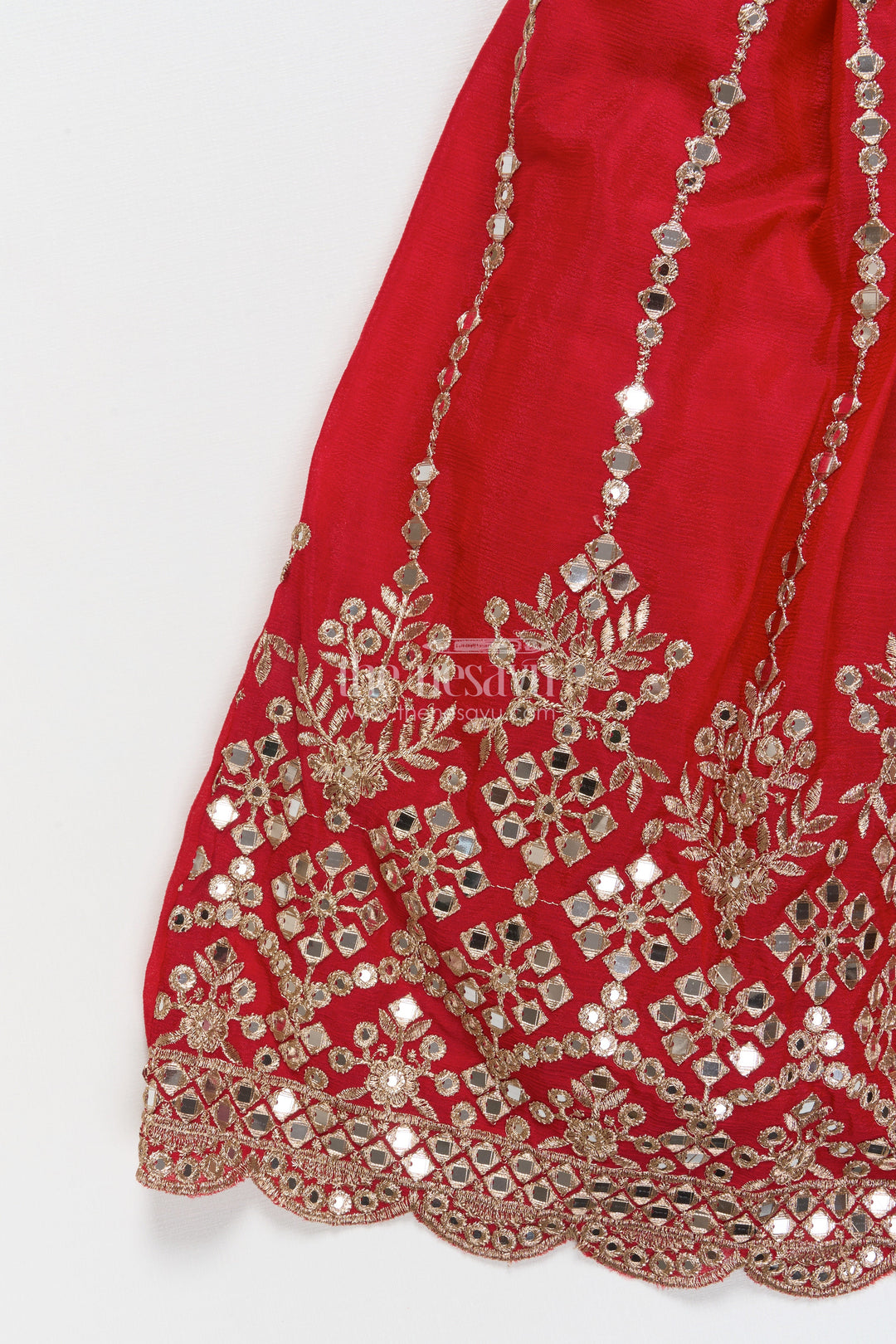 The Nesavu Girls Lehenga Choli Girls Lehenga Choli for Weddings and Traditional Festivities Nesavu Nesavu festive girls lehenga choli mirror embroidery weddings traditional events