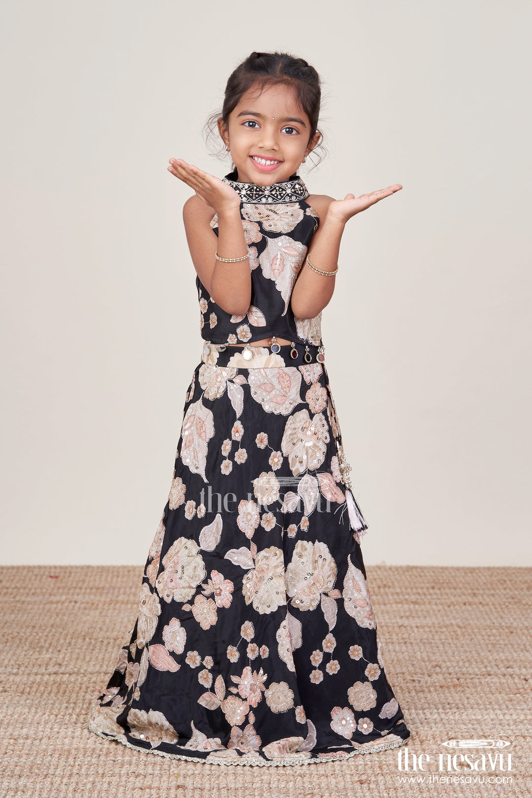 The Nesavu Girls Lehenga Choli Girls Lehenga Choli in Viscose Silk with Embroidered Yoke for Weddings and Parties Nesavu Nesavu girls embroidered silk lehenga choli designer yoke weddings festive occasions