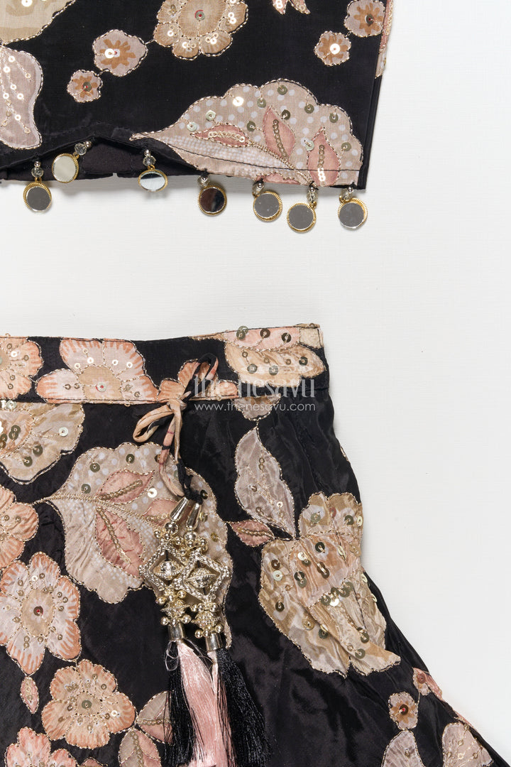 The Nesavu Girls Lehenga Choli Girls Lehenga Choli in Viscose Silk with Embroidered Yoke for Weddings and Parties Nesavu Nesavu girls embroidered silk lehenga choli designer yoke weddings festive occasions