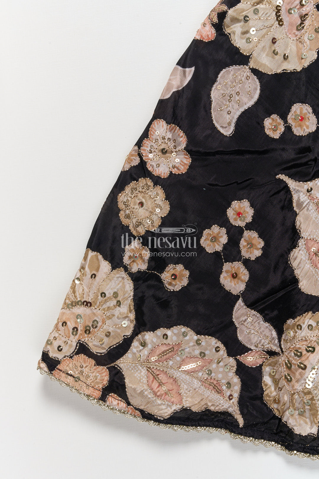 The Nesavu Girls Lehenga Choli Girls Lehenga Choli in Viscose Silk with Embroidered Yoke for Weddings and Parties Nesavu Nesavu girls embroidered silk lehenga choli designer yoke weddings festive occasions