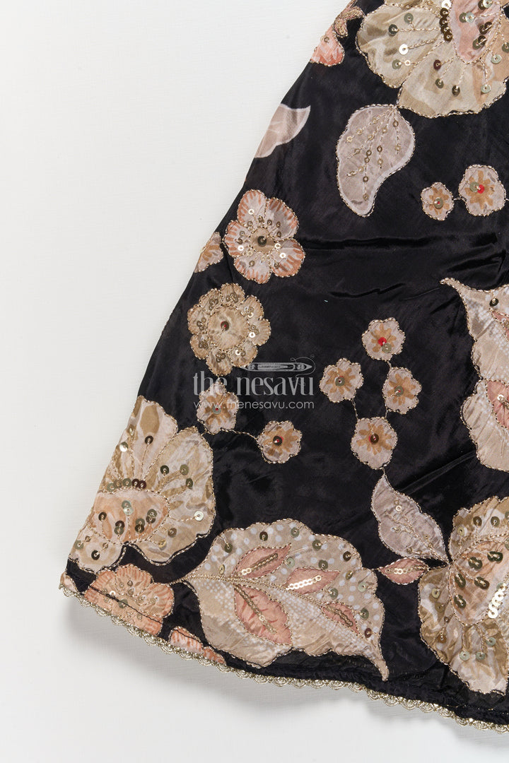 The Nesavu Girls Lehenga Choli Girls Lehenga Choli in Viscose Silk with Embroidered Yoke for Weddings and Parties Nesavu Nesavu girls embroidered silk lehenga choli designer yoke weddings festive occasions