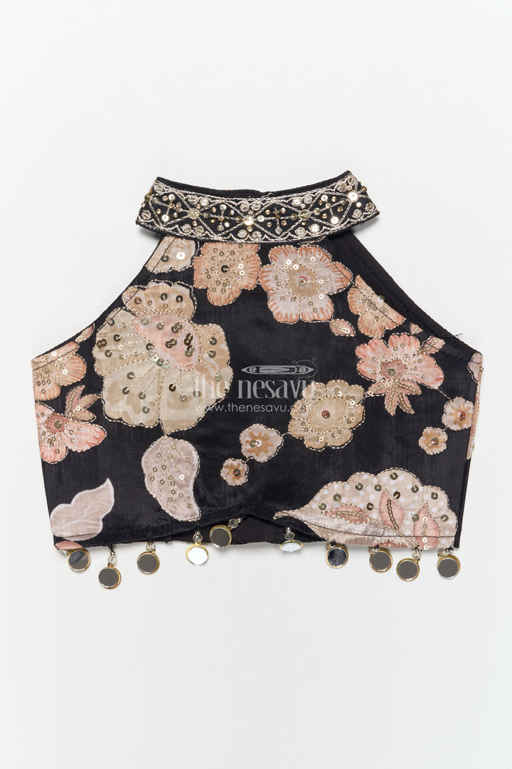 The Nesavu Girls Lehenga Choli Girls Lehenga Choli in Viscose Silk with Embroidered Yoke for Weddings and Parties Nesavu Nesavu girls embroidered silk lehenga choli designer yoke weddings festive occasions