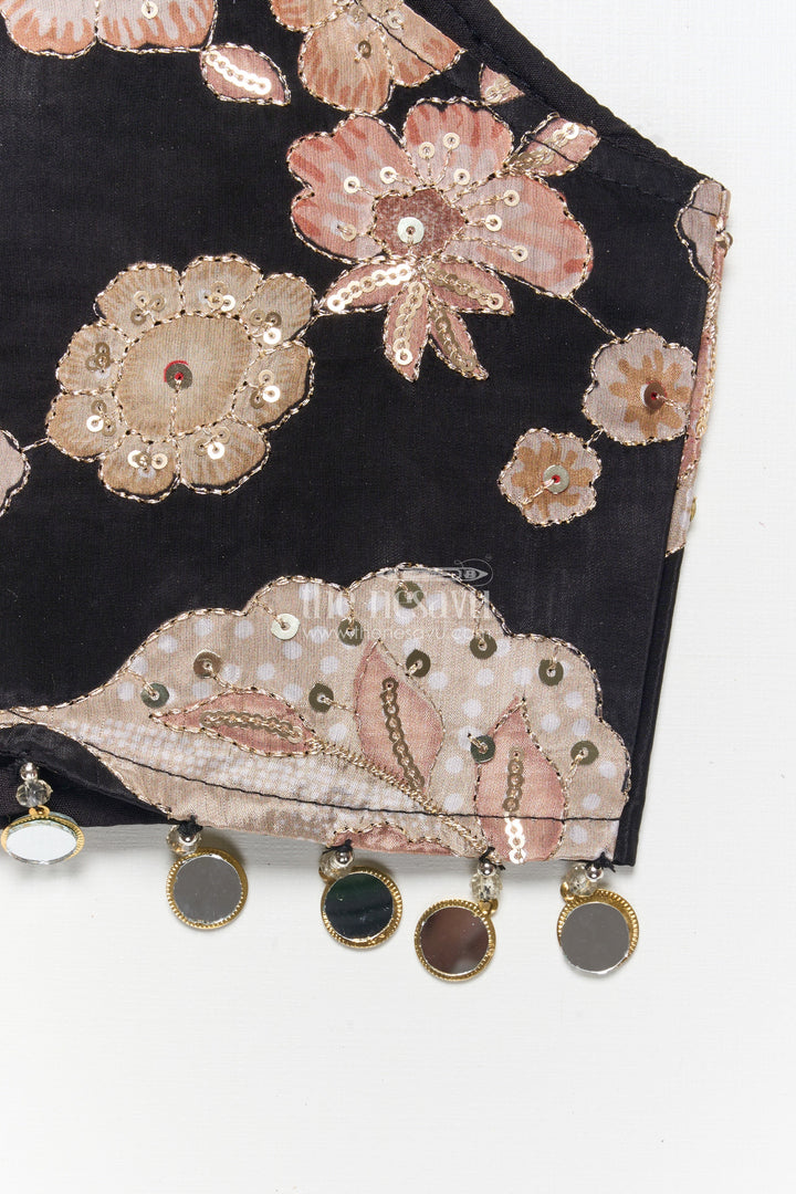 The Nesavu Girls Lehenga Choli Girls Lehenga Choli in Viscose Silk with Embroidered Yoke for Weddings and Parties Nesavu Nesavu girls embroidered silk lehenga choli designer yoke weddings festive occasions