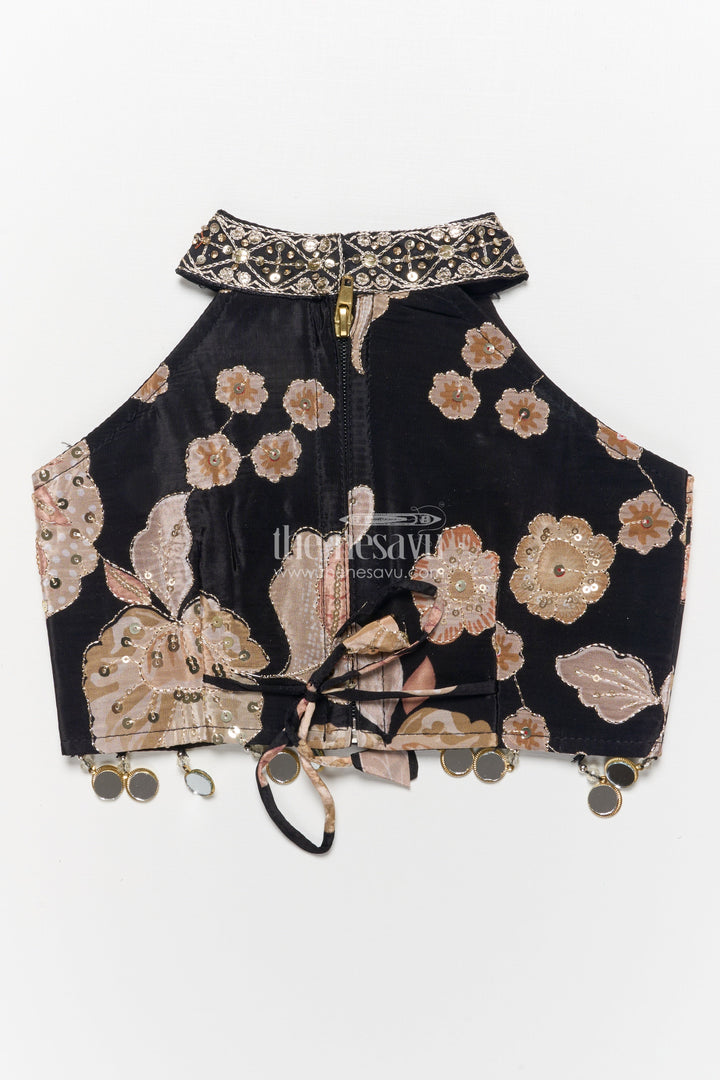 The Nesavu Girls Lehenga Choli Girls Lehenga Choli in Viscose Silk with Embroidered Yoke for Weddings and Parties Nesavu Nesavu girls embroidered silk lehenga choli designer yoke weddings festive occasions