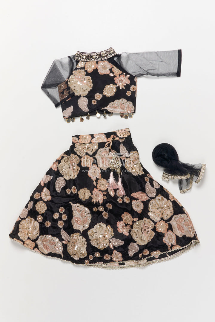 The Nesavu Girls Lehenga Choli Girls Lehenga Choli in Viscose Silk with Embroidered Yoke for Weddings and Parties Nesavu Nesavu girls embroidered silk lehenga choli designer yoke weddings festive occasions