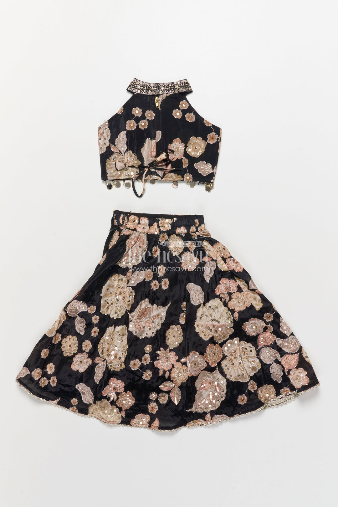 The Nesavu Girls Lehenga Choli Girls Lehenga Choli in Viscose Silk with Embroidered Yoke for Weddings and Parties Nesavu Nesavu girls embroidered silk lehenga choli designer yoke weddings festive occasions