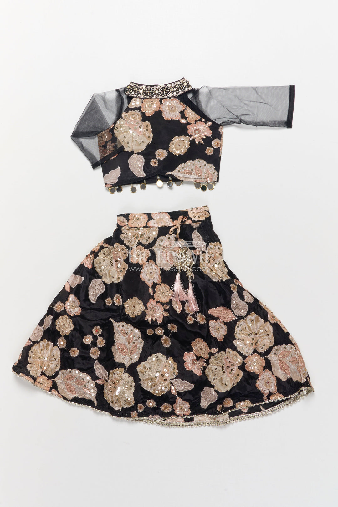 The Nesavu Girls Lehenga Choli Girls Lehenga Choli in Viscose Silk with Embroidered Yoke for Weddings and Parties Nesavu Nesavu girls embroidered silk lehenga choli designer yoke weddings festive occasions