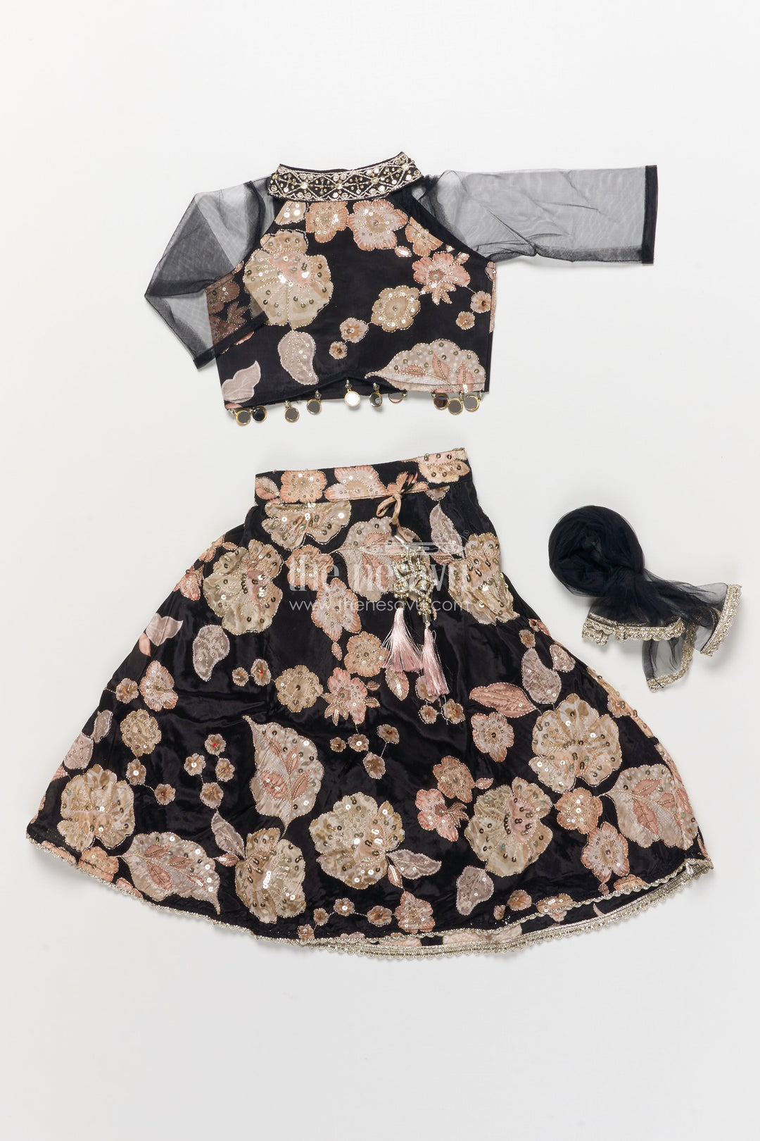 The Nesavu Girls Lehenga Choli Girls Lehenga Choli in Viscose Silk with Embroidered Yoke for Weddings and Parties Nesavu Nesavu girls embroidered silk lehenga choli designer yoke weddings festive occasions