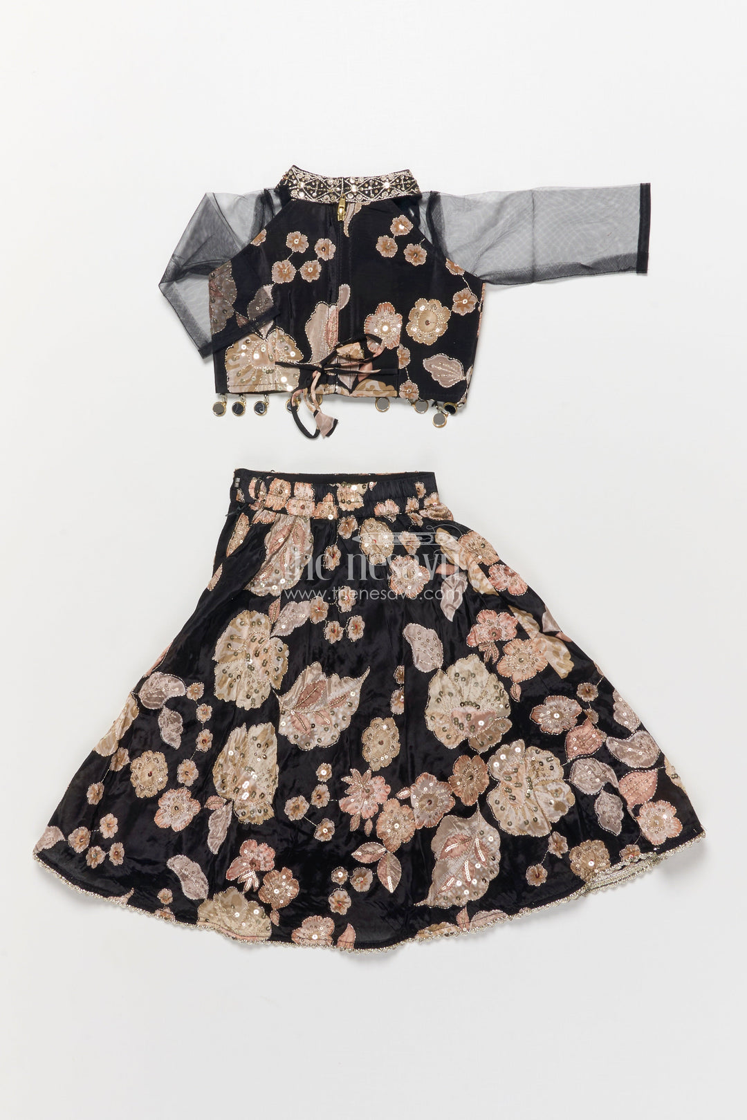 The Nesavu Girls Lehenga Choli Girls Lehenga Choli in Viscose Silk with Embroidered Yoke for Weddings and Parties Nesavu Nesavu girls embroidered silk lehenga choli designer yoke weddings festive occasions