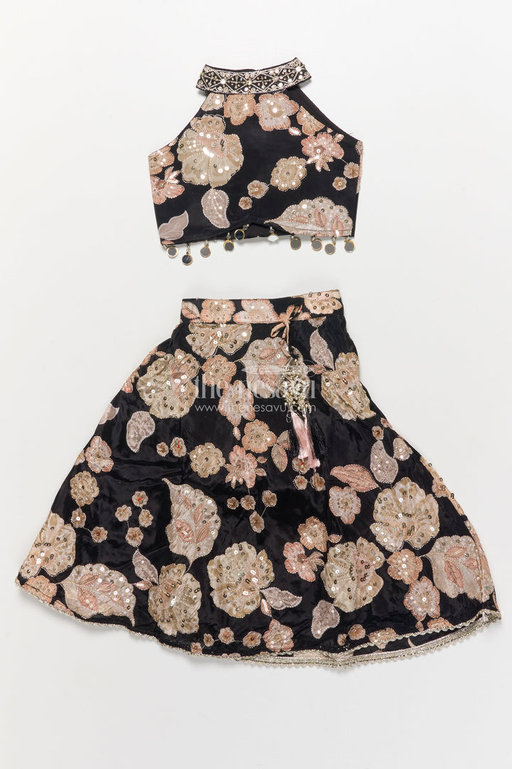 The Nesavu Girls Lehenga Choli Girls Lehenga Choli in Viscose Silk with Embroidered Yoke for Weddings and Parties Nesavu Nesavu girls embroidered silk lehenga choli designer yoke weddings festive occasions