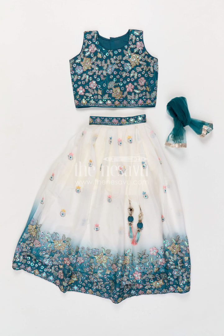 The Nesavu Girls Lehenga Choli Girls Lehenga Choli Set for Festive Functions and Traditional Celebrations Nesavu Nesavu Girls Lehenga Choli For Festive Occasions With Georgette Fabric And Designer Embroidery Yoke