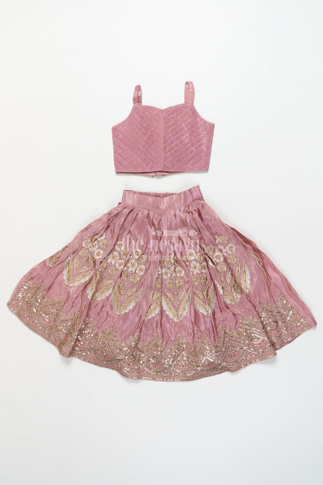 The Nesavu Girls Lehenga Choli Girls Lehenga Choli Set for Weddings and Festive Celebrations Nesavu Nesavu girls lehenga choli set jacket weddings festive family functions